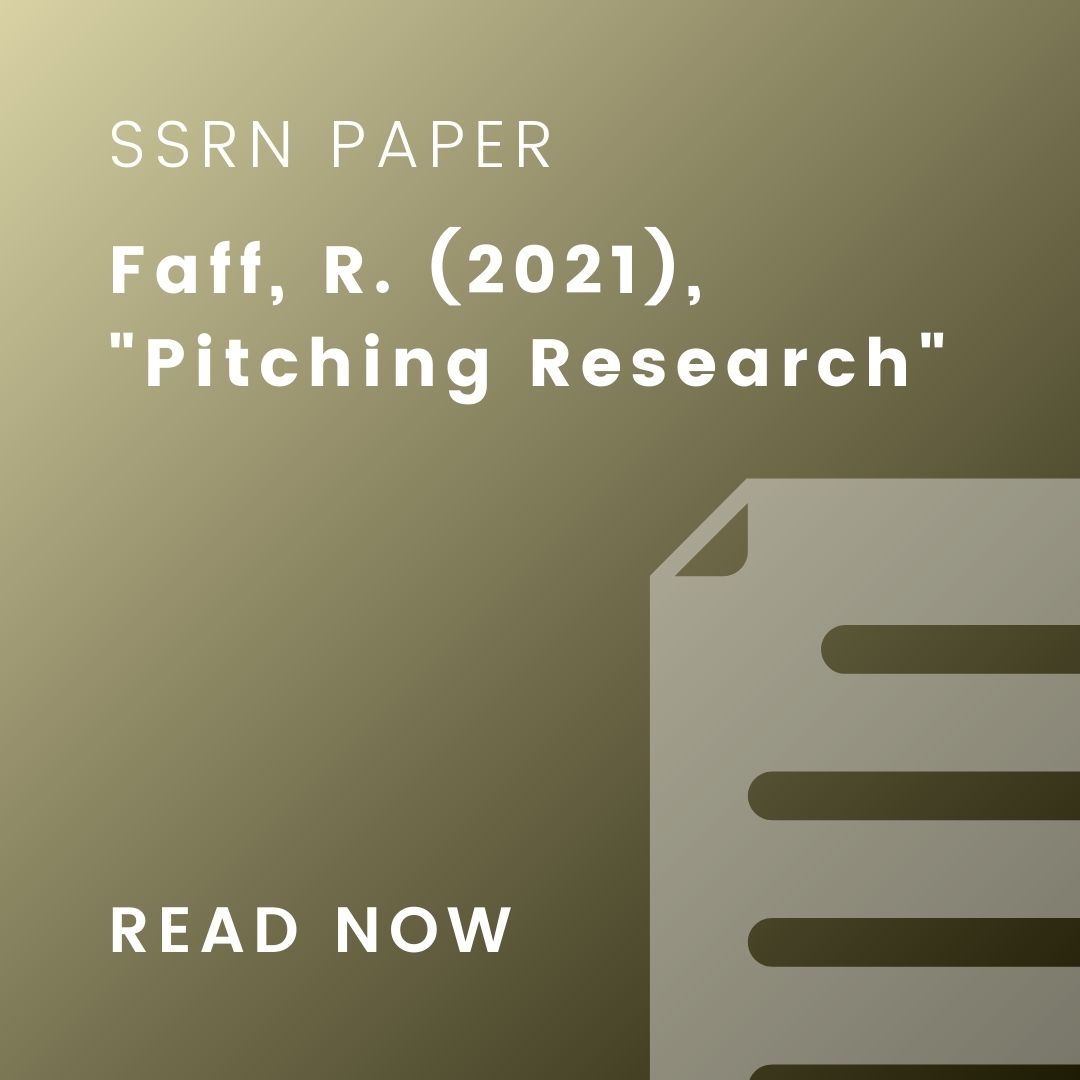 pitching research framework by professor faff